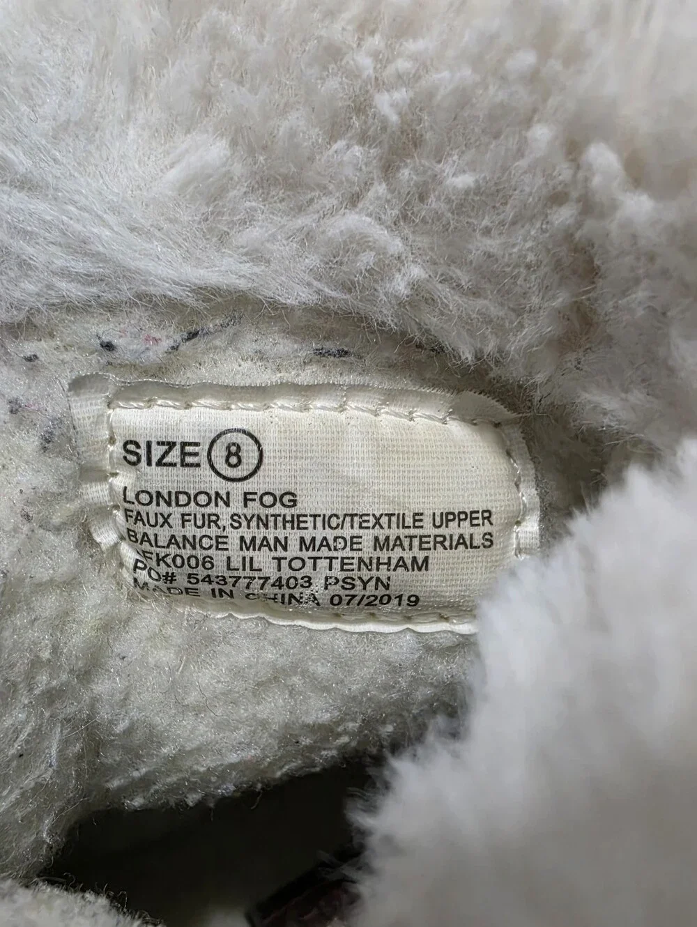 London Fog size pre